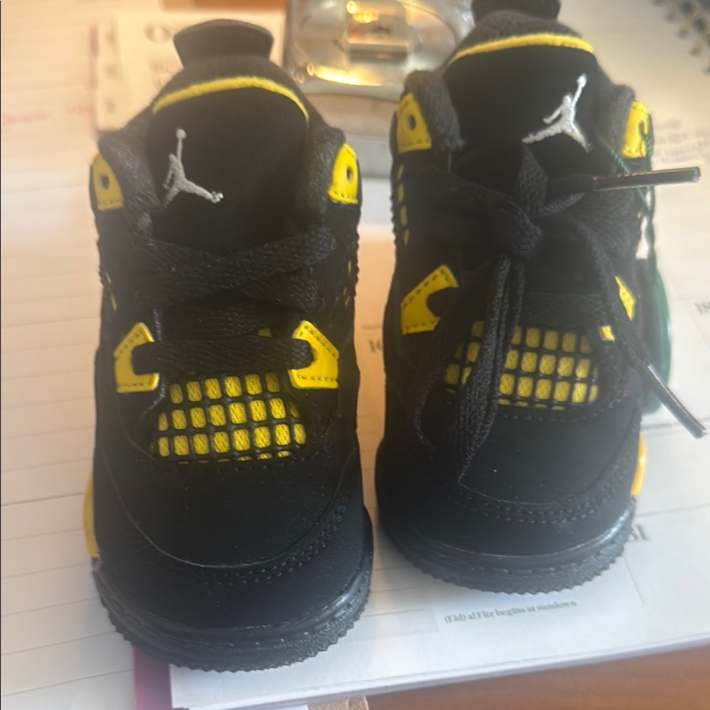 Jordan Black and Yellow High-Top Sneakers with Ventilation